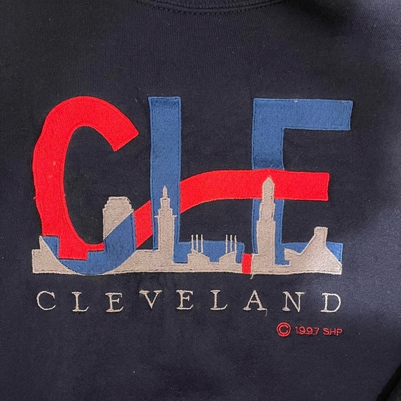 Vintage 1997 Cleveland Embroidered Sweater by Jerzees NWOT - Picture 3 of 4
